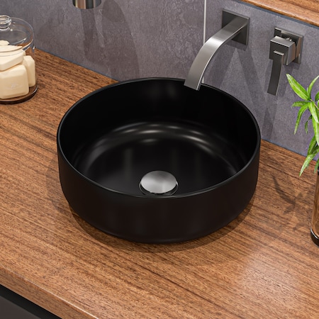Alfi Brand ALFI brand ABC907-BM Black Matte 15" Round Above Mount Ceramic Sink ABC907-BM